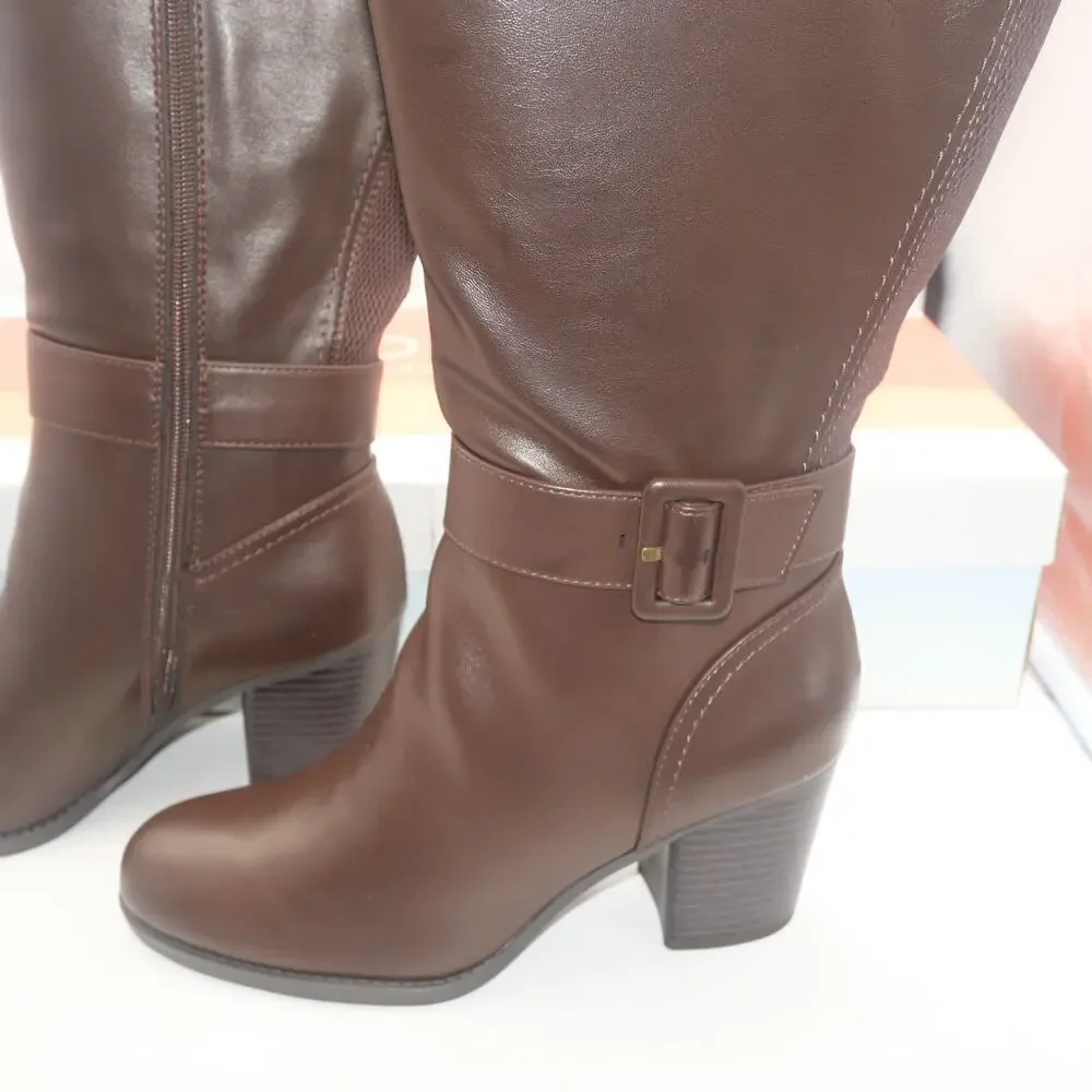 NEW Soul by Naturalizer Women's 8.5 Twinkle High Shaft Boots Brown Wide Calf